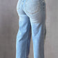 Rhinestone Straight Jeans with Pockets