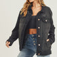 RISEN Distressed Long Sleeve Denim Jacket