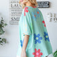 Floral Waffle Oversize T-Shirt