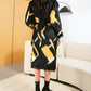 Multicolor Long Sleeve Faux Fox Fur Coat