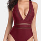 Crisscross Plunge Wide Strap One-Piece Swimwear