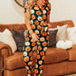 Pumpkin Printed Short Sleeve Top and Pants Lounge Set