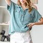 Half Button Short Sleeve Top