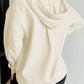 Drawstring Half Button Long Sleeve Hoodie