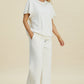 Pearl Detail Round Neck Top and Pants Set