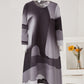 Miyake Pleated Contrast Print Midi Dress