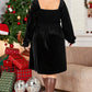 Plus Size Smocked Square Neck Long Sleeve Dress