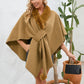 Fuzzy Trim Open Front Poncho