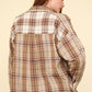 Contrast Plaid Raw Detail Shirt