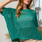 Hollowed Out Short Sleeve Knit Cover Up