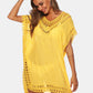 Cutout V-Neck Short Sleeve Cover-Up