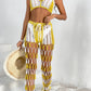 Cutout Halter Neck Top and Pants Two-Piece Swim Set