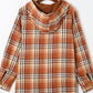 Plaid Button Up Long Sleeve Hooded Jacket