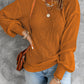 Tied Balloon Sleeve Round Neck Sweater