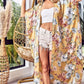 Floral Side Slit Longline Cardigan