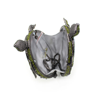 Rhinestone Turtle Crossbody Clutch Bag