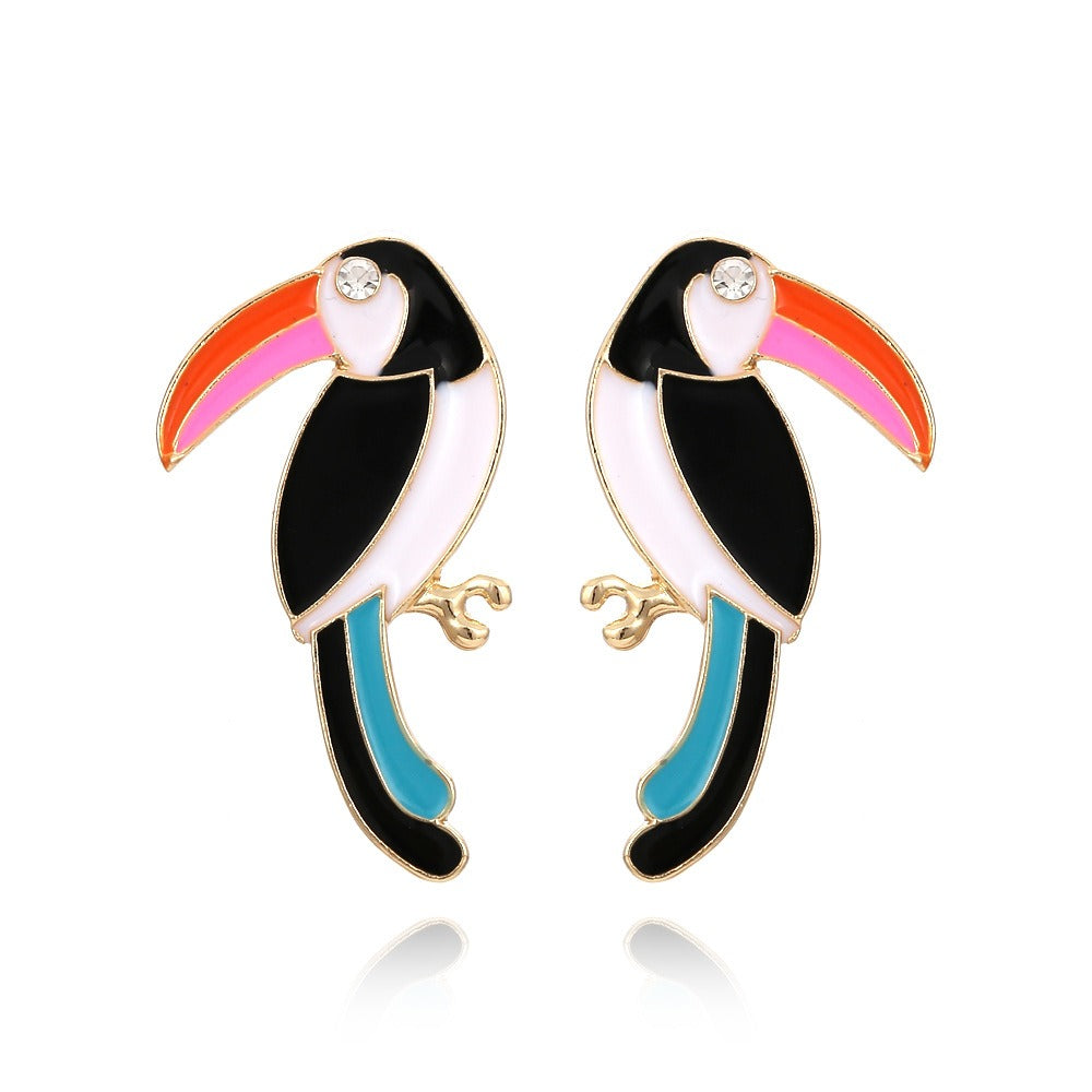 Colorful Toucan Stud Earrings