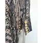 Printed extra long four button dress with inner layer for single wear