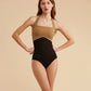 Contrast Halter Neck One-Piece Swimwear