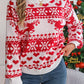 Christmas Element Round Neck Long Sleeve Sweater