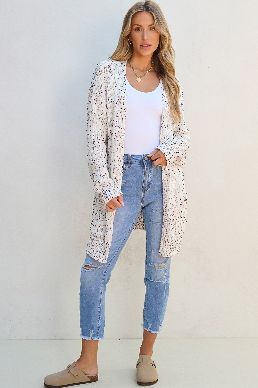 Open Front Long Sleeve Cardigan