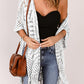 Openwork Open Front Cardigan with Fringes