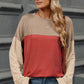 Contrast Round Neck Long Sleeve T-Shirt