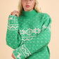 Christmas Element Mock Neck Long Sleeve Sweater