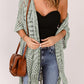 Openwork Open Front Cardigan with Fringes