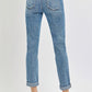 Risen High Rise Cropped Roll Up Jeans