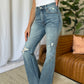 Judy Blue Medium Rise Tummy Control Destroy Flare Jeans