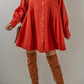 Pocketed Button Down Long Sleeve Shirt Dress