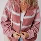 Fuzzy Lace Detail Zip Up Long Sleeve Jacket