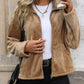 Pocketed Zip Up Collared Neck Long Sleeve Jacket