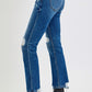 RISEN High Rise Distressed Crop Straight Jeans