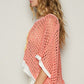 Hollow Out Flower Half Sleeve Knit Cover Up