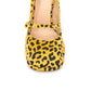 Leopard Square Toe Block Heel Shoes