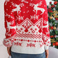 Christmas Element Round Neck Long Sleeve Sweater