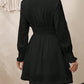 Lace Detail V-Neck Long Sleeve Dress