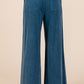 Mineral Wash French Terry Drawstring Wide Leg Pants