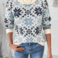 Graphic Round Neck Long Sleeve Sweater