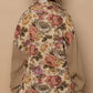 Contrast Sleeves Floral Jacquard Shirt