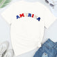 AMERICA Round Neck Short Sleeve T-Shirt