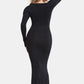 Built-In Shapewear Square Neck Long Sleeve Maxi Dress