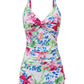 Printed Spaghetti Strap Top and Skirt Swim Set