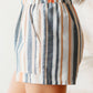 Striped Elastic Waist Shorts