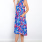 Print Ruffled Midi Dress with Pockets