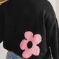 Round Neck Floral Pattern Long Sleeve Sweater