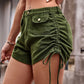 Drawstring Denim Shorts with Pockets