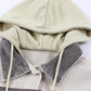 Raw Hem Snap Down Drawstring Hooded Jacket